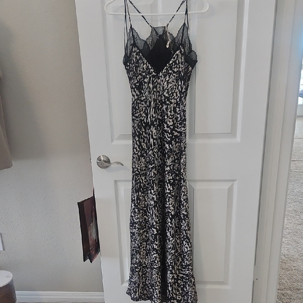 Lovestitch Black and White Abstract Maxi Dress
